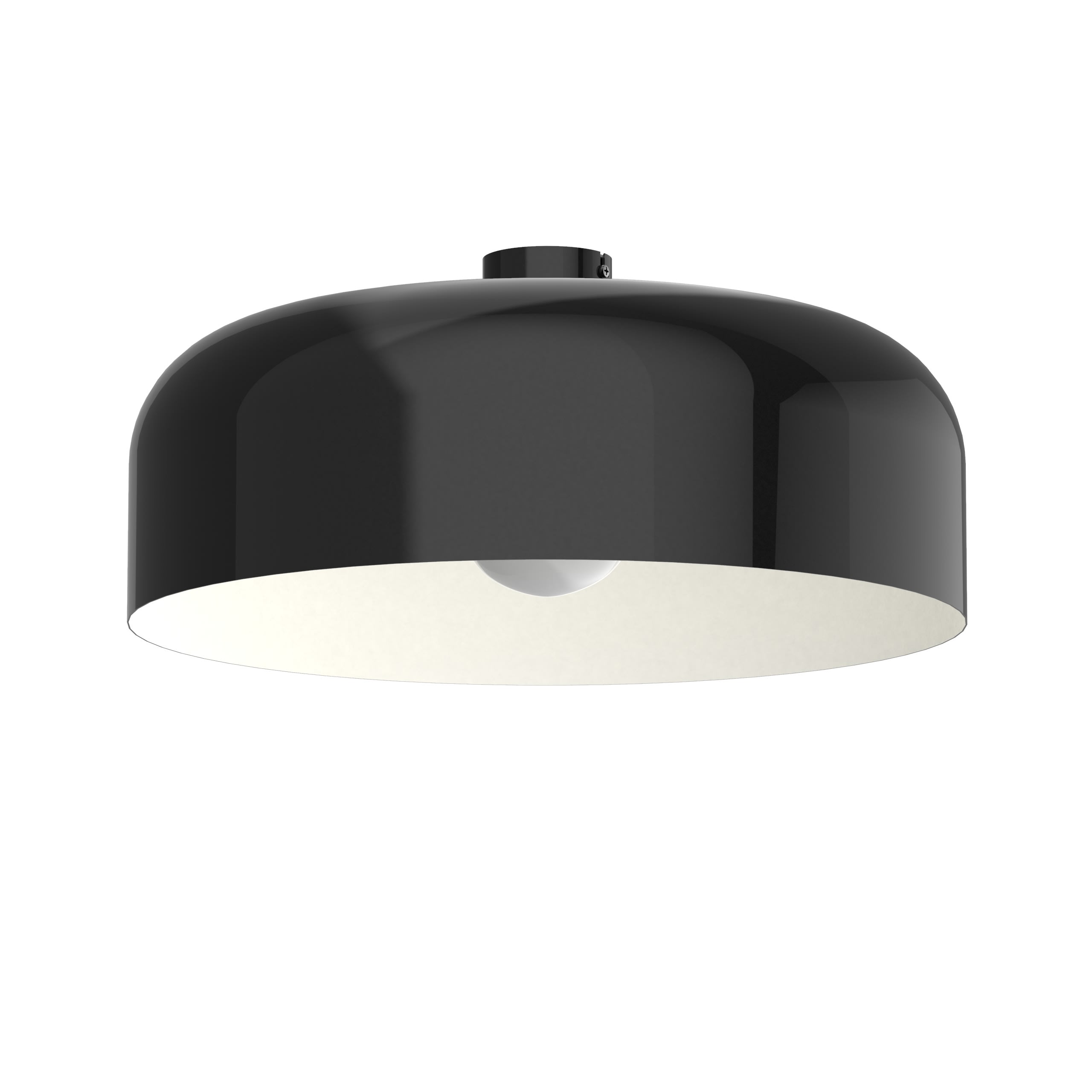 LUMICOM - TUZZI plafoniera ø50 metallo nero lucido/bianco 1XE27