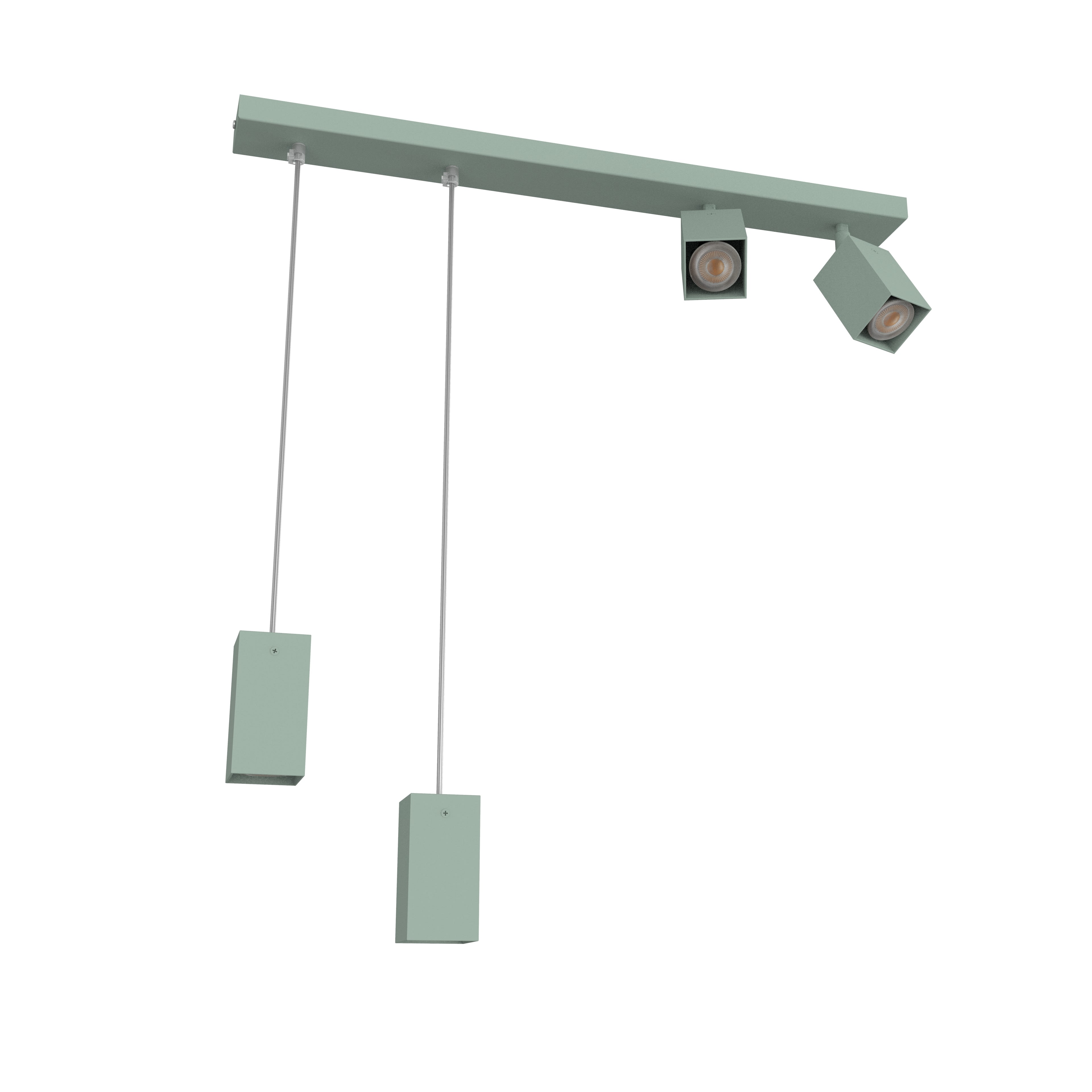 LUMICOM - HYBRICK  plf/sosp h15 metallo verde iceberg 4xGU10