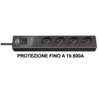 BRENNENSTHUL - Multipresa 4 posti trival. protezione sovraten. fino 19.500A interruttore sicurezza 2m H05VV-F3G1,5.