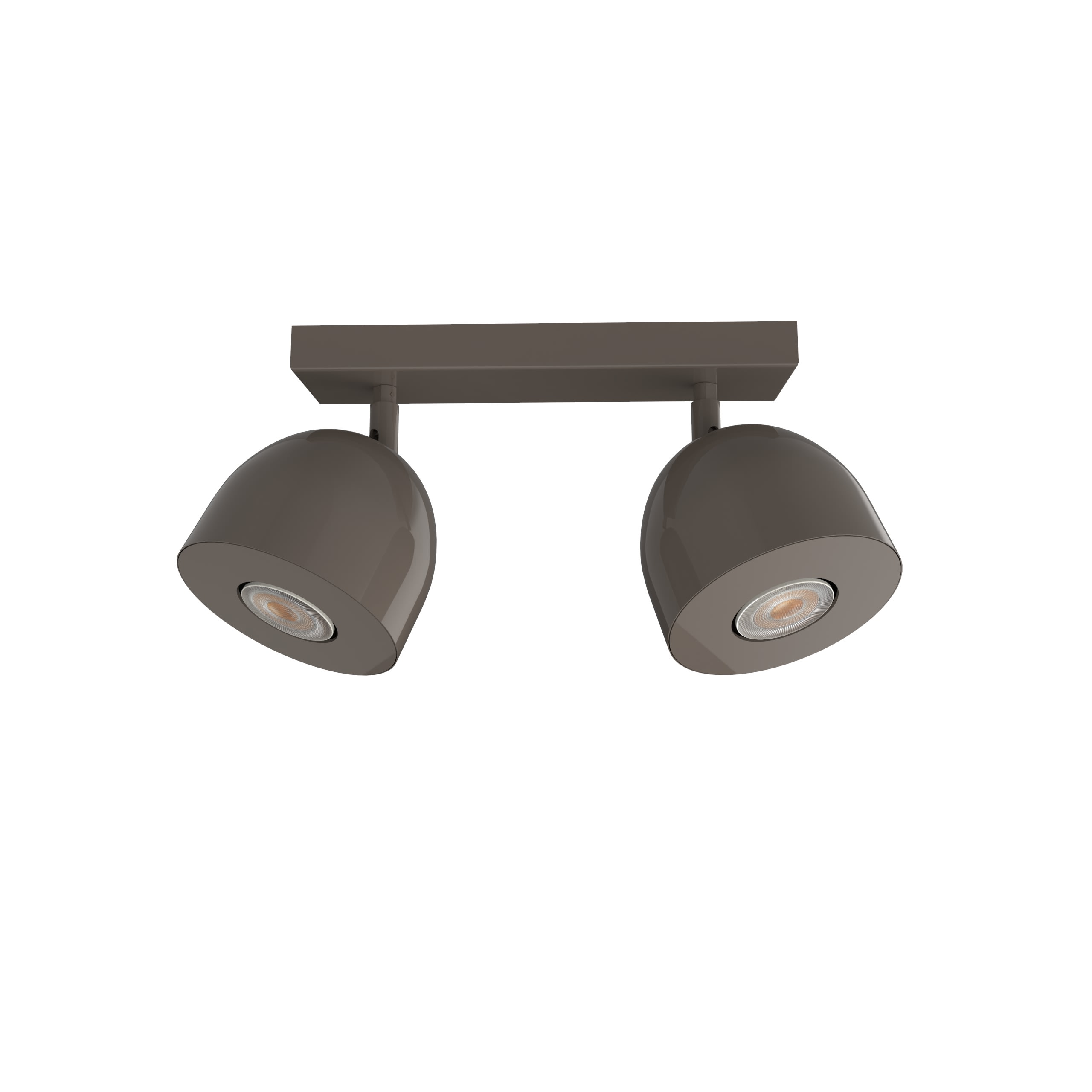 LUMICOM - LUMICOM | CAMPANELLA Plafoniera, 2X GU10, max 33W, metallo, tortora lucido, D.12cm