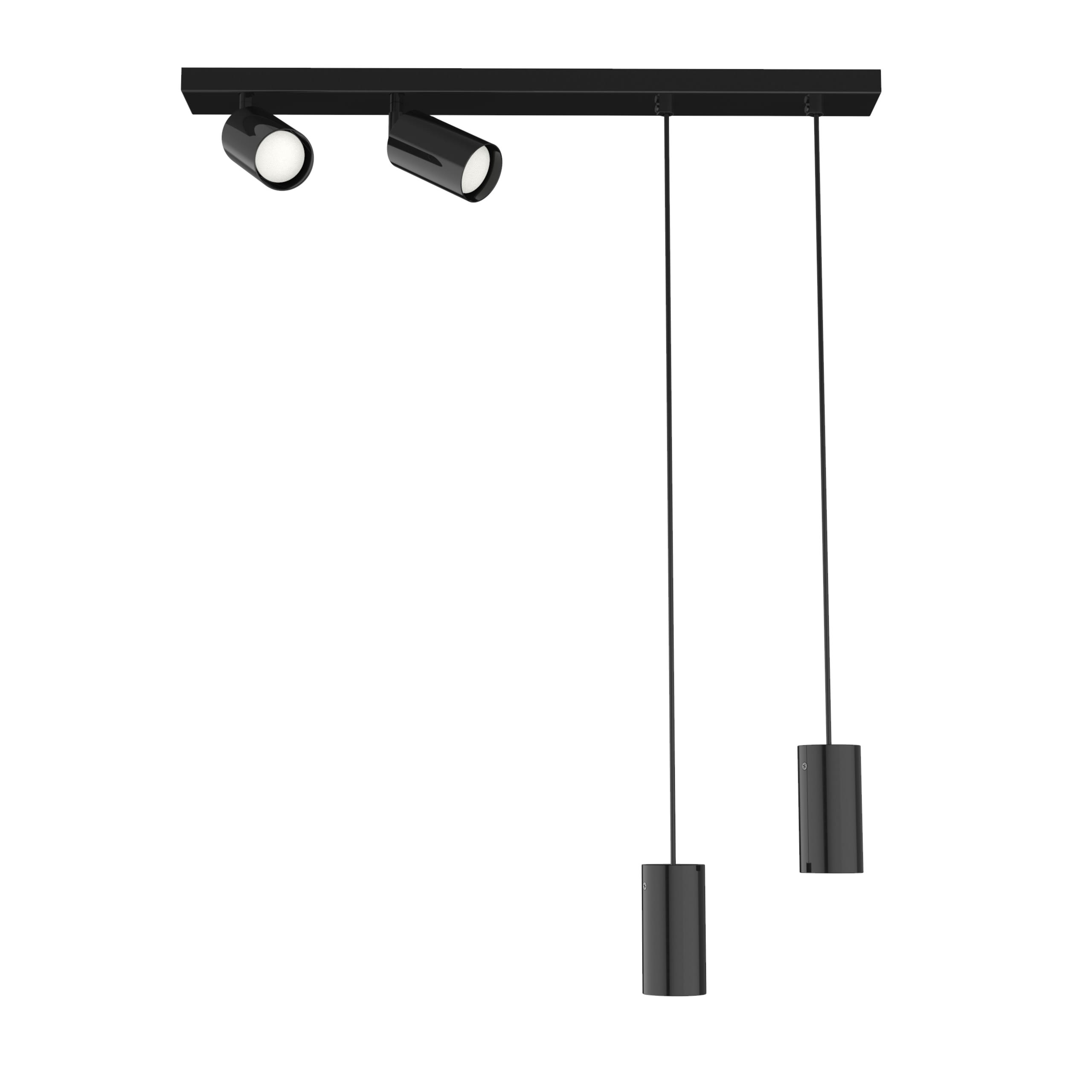 LUMICOM - HYBRID plf/sosp h15 metallo nero lucido 4xGU10