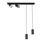 LUMICOM - HYBRID plf/sosp h15 metallo nero lucido 4xGU10