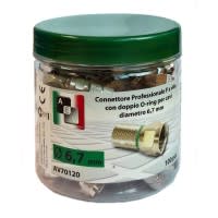 AEV - Connettore F a vite 6.7mm doppio ORing - barattolo 100pz
