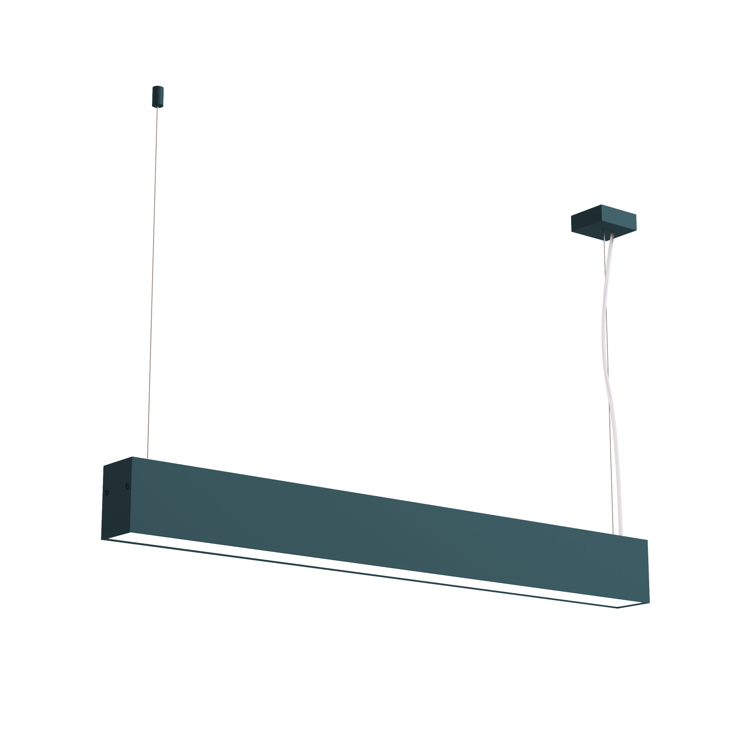 LUMICOM - LUMICOM | LINEAR Sospensione, STRIP LED INTEGRATA, 14.4W, 4000K, metallo, blu mediterraneo, L60cm