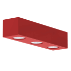LUMICOM - LUMICOM | MANHATTAN L Plafoniera, 3X GU10, max 33W, metallo, rosso lucido, 30x10cm