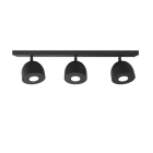 LUMICOM - LUMICOM | CAMPANELLA Plafoniera, 3X GU10, max 33W, metallo, nero, D.12cm
