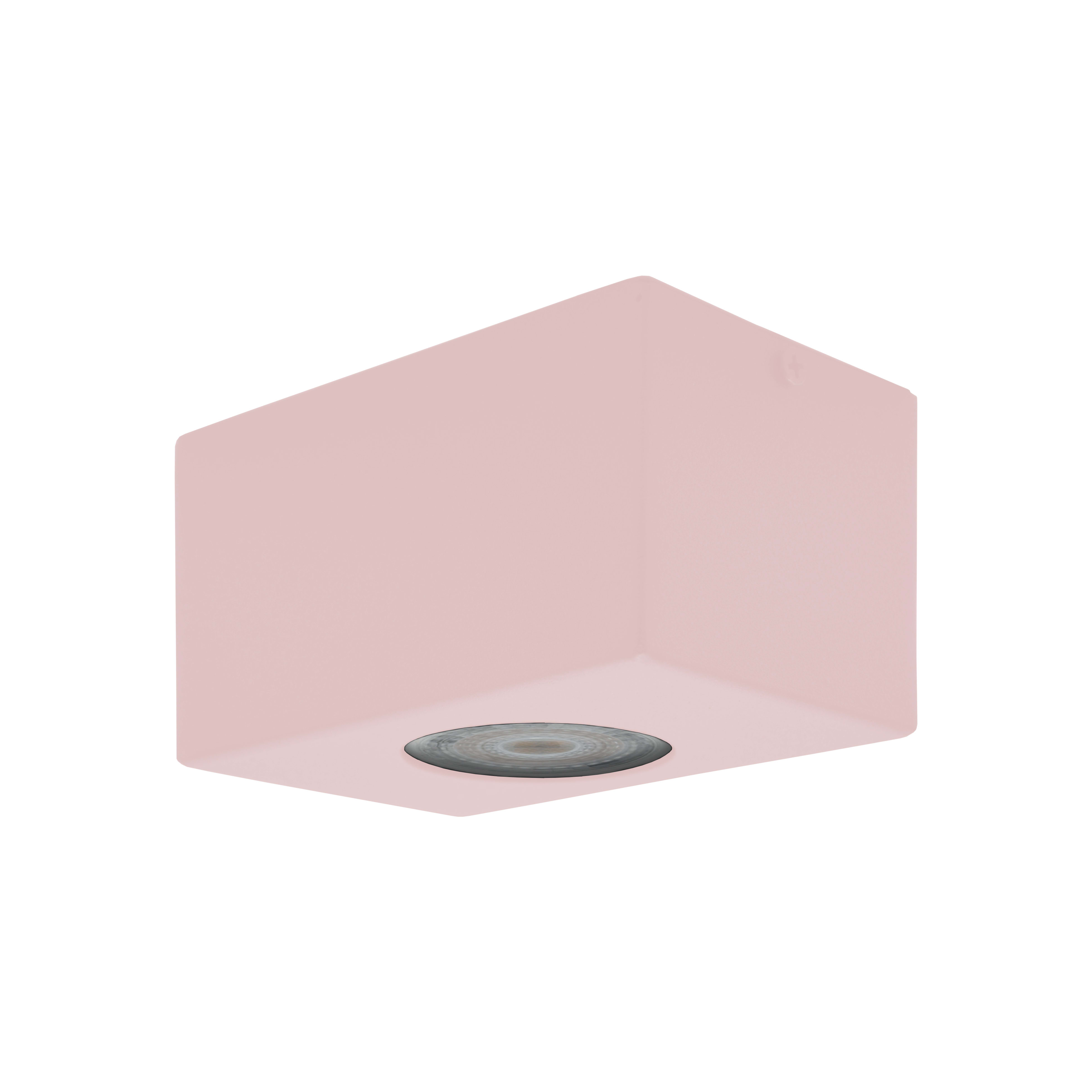 LUMICOM - LUMICOM | MANHATTAN S Plafoniera, 1X GU10, max 33W, metallo, rosa, 10x10cm