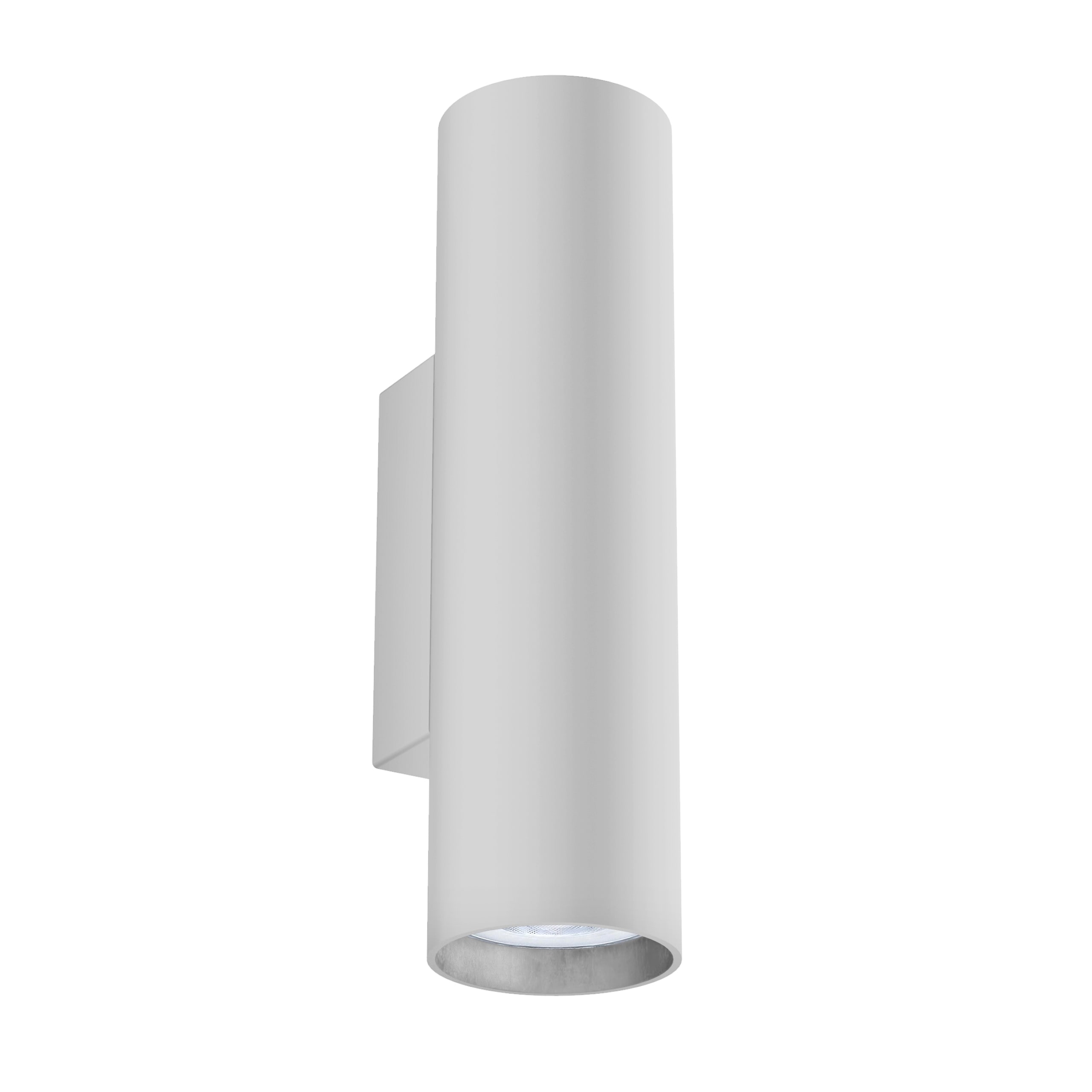 LUMICOM - LUMICOM | ROND Applique, 2x GU10, max 33W, metallo, bianco opaco/foglia argento, D.6cm x H18cm