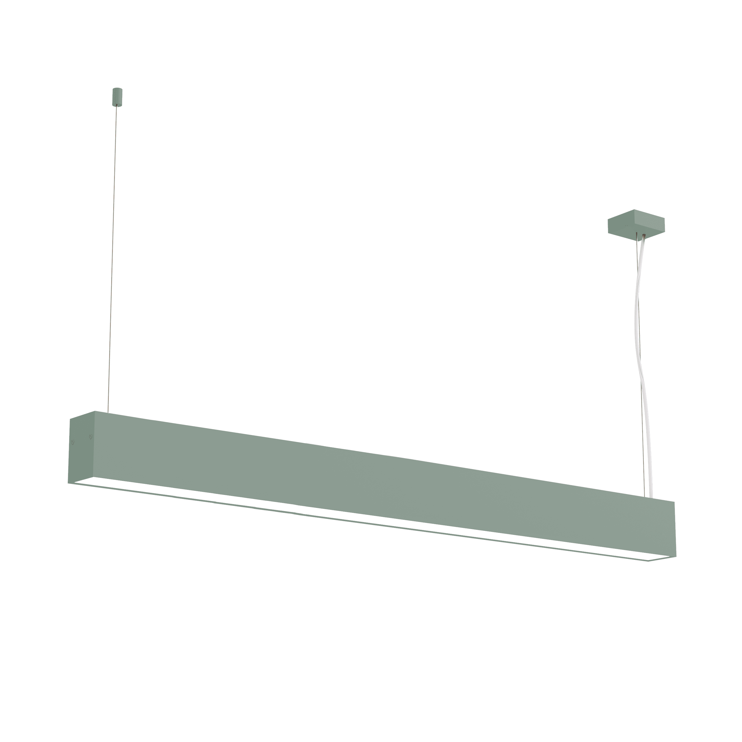 LUMICOM - LUMICOM | LINEAR Sospensione, STRIP LED INTEGRATA, 24W, 4000K, metallo, verde iceberg, L100cm