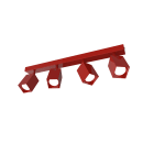 LUMICOM - LUMICOM | BRINCK Plafoniera L, 4X GU10, max 33W, metallo, rosso lucido, L.6cm