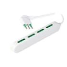 MED - Presa multipla slim 4 bipasso, SPINA 16A 90°, cavo 3x1.5 1.5mt, 3500W.