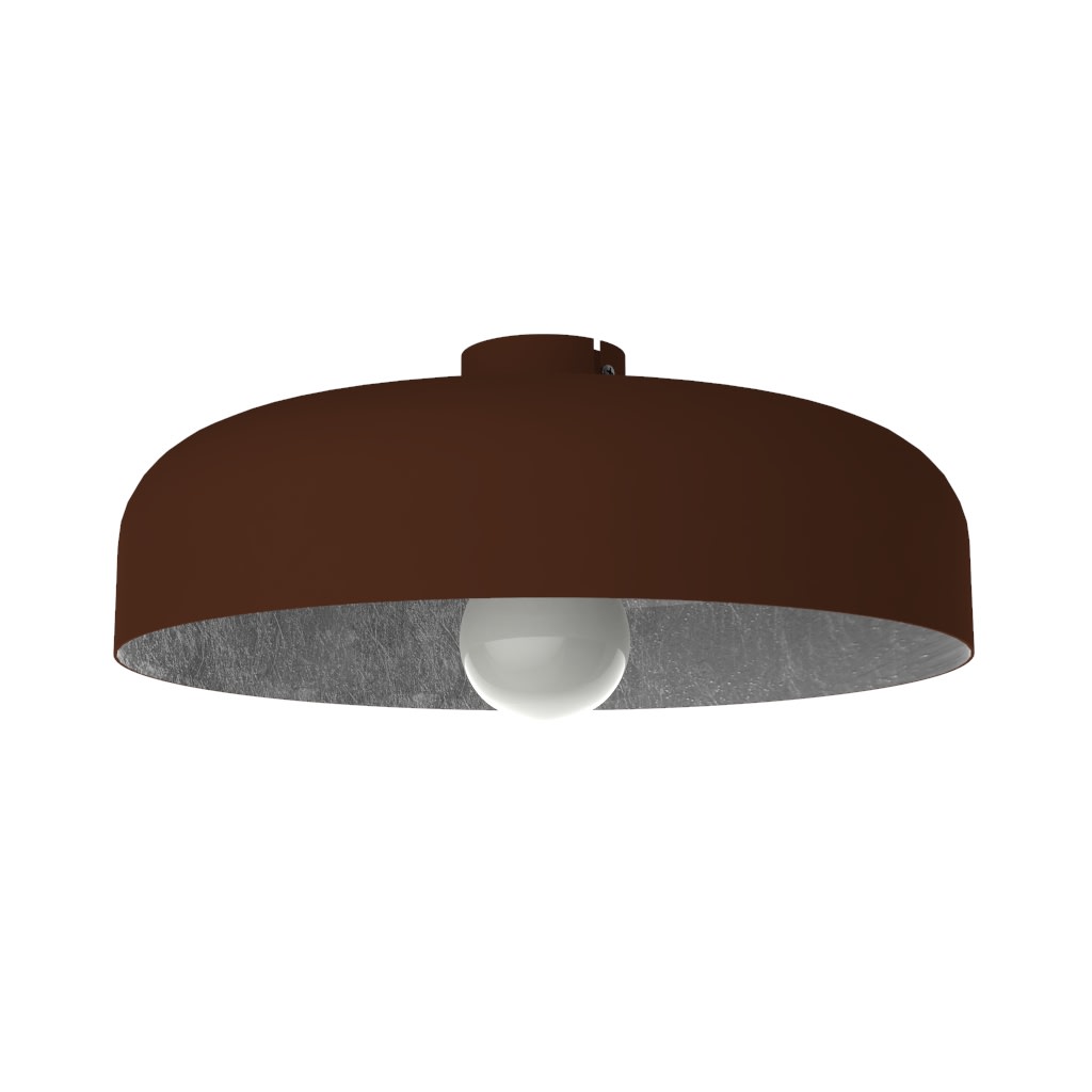 LUMICOM - TUZZI plafoniera ø40 metallo corten/foglia argento 1XE27