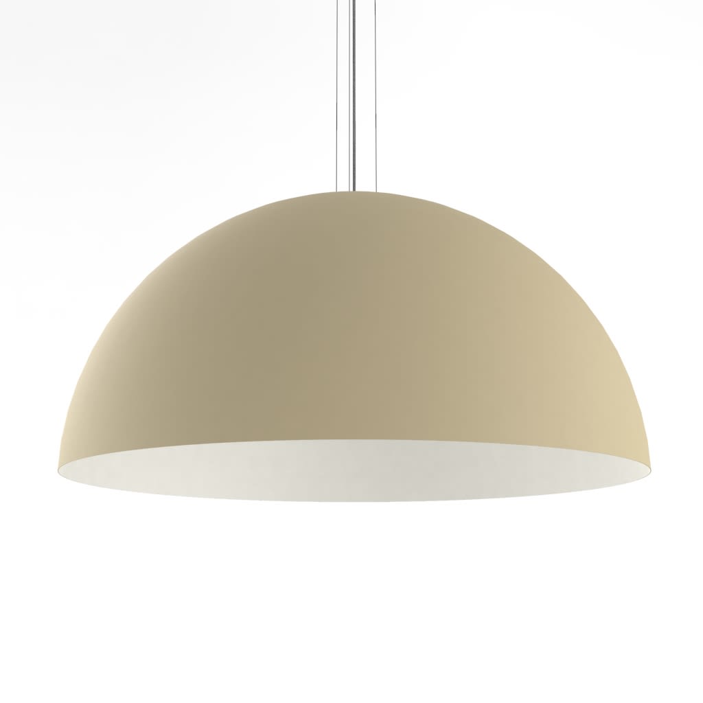 LUMICOM - CASSIS sospensione Ø80 metallo sabbia/bianco 1xE27