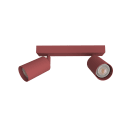 LUMICOM - LUMICOM | FORM M Deckenleuchte, 2X GU10, max 33W, metall, rot cowhide, L.30cm
