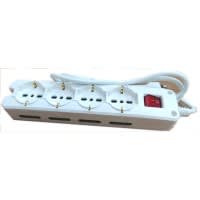 MED - Presa multipla BIANCA  4 prese schuko bivalenti + 8 prese laterali con interrut
