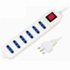 MED - Presa multipla 6 prese Bipasso 10/16A interrutore luminoso cavo 3x1.0mm 1,5m.