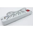 MED - Multipresa 4 prese Bipasso / Schuko Bianca interr luminoso cavo 3x1.5mm - 1,5mt