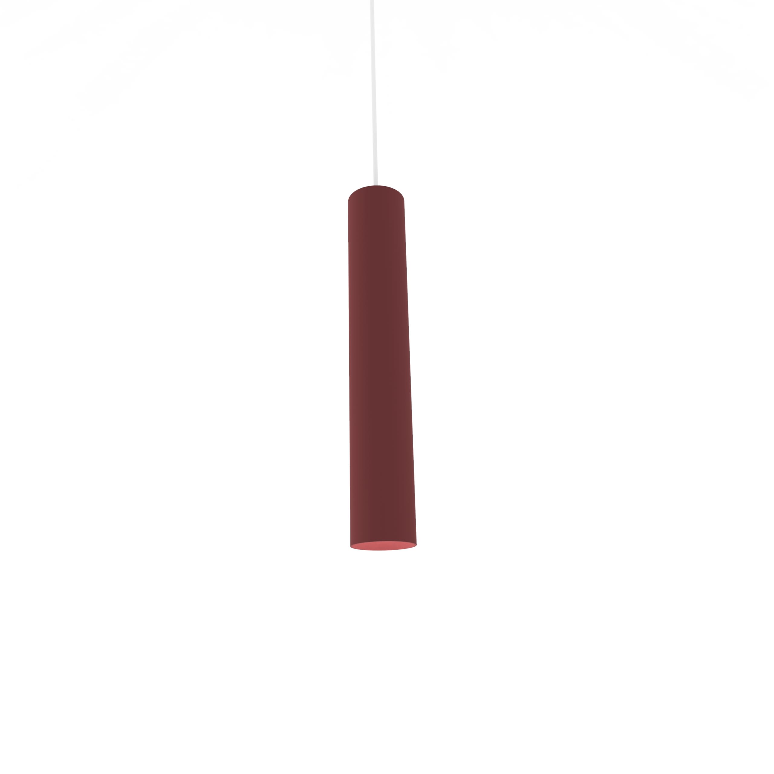 LUMICOM - LUMICOM | ROND Sospensione, 1X GU10, max 33W, metallo, rosso cowhide, H.30cm