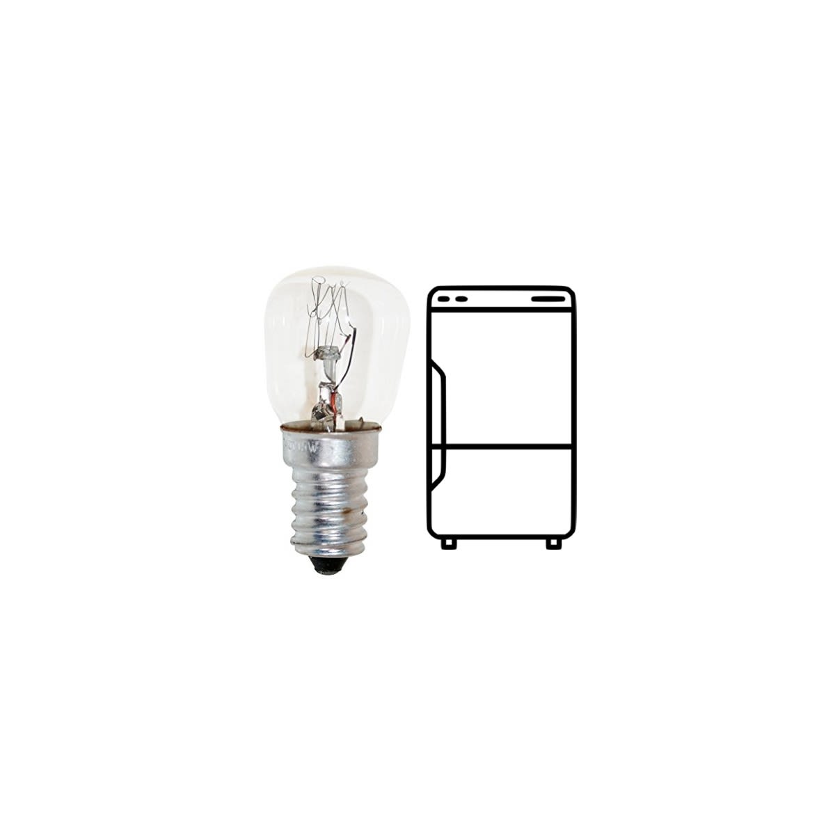 MED - Lampadina per frigo 15Watt 220V - E14 - USO SPECIALE - Conf. 25 pezzi