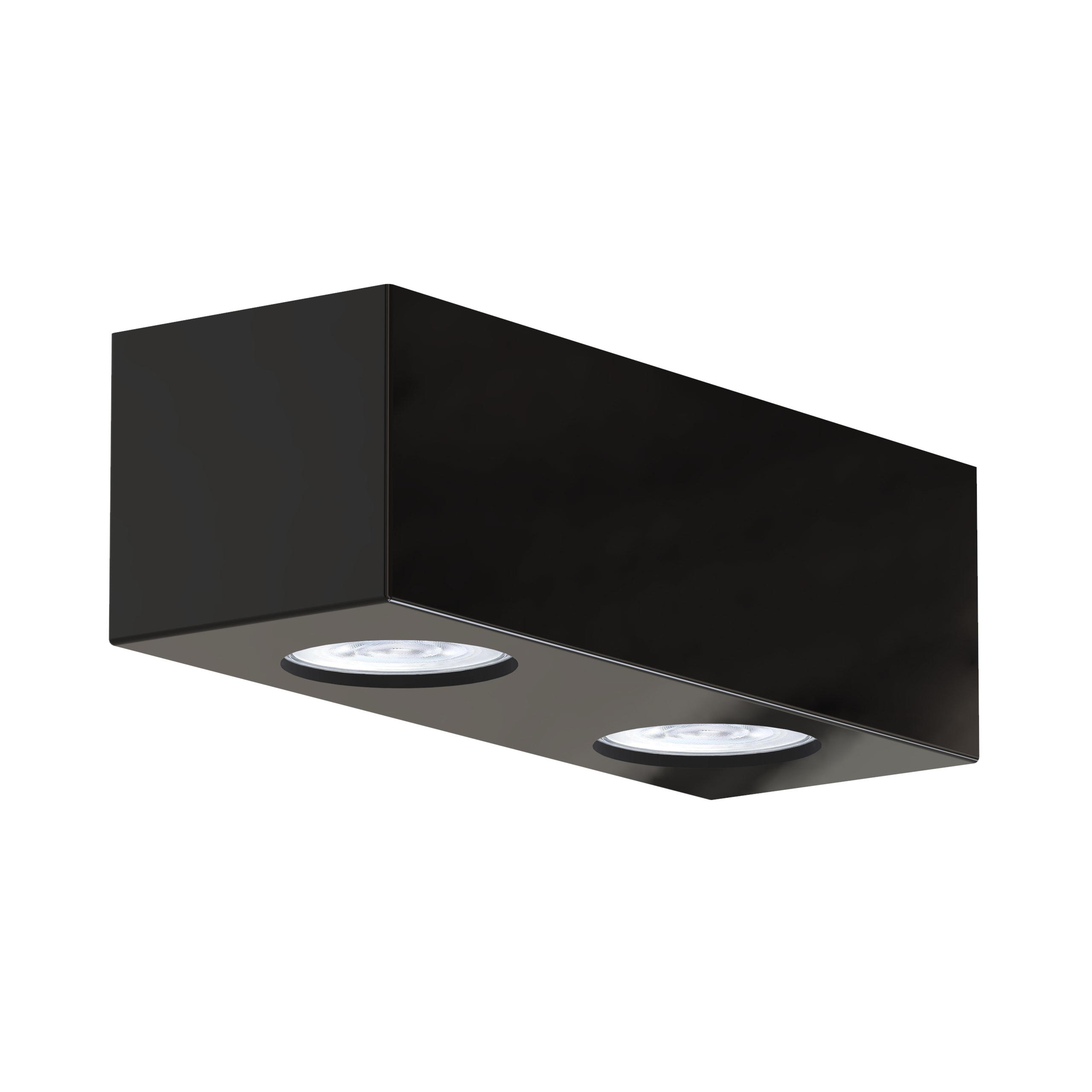 LUMICOM - LUMICOM | MANHATTAN M Plafoniera, 2X GU10, max 33W, metallo, nero lucido, 25x10cm