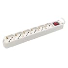 MED - Presa multipla BIANCA 16A 6 prese bip. schuko c/inter. CAVO 1.5mt max 3.500W.