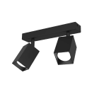 LUMICOM - LUMICOM | BRINCK Plafoniera M, 2X GU10, max 33W, metallo, nero, L.6cm