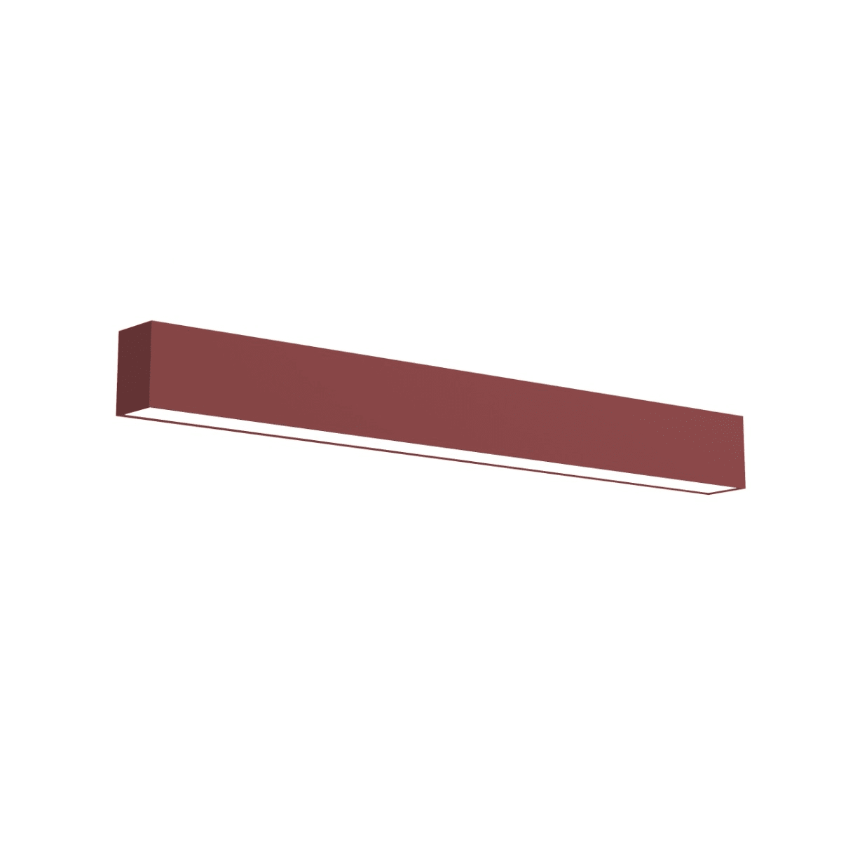 LUMICOM - LUMICOM | LINEAR Plafoniera, STRIP LED INTEGRATA, 14.4W, 4000K, metallo, rosso cowhide, L60cm