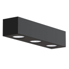 LUMICOM - LUMICOM | MANHATTAN L Plafoniera, 3X GU10, max 33W, metallo, nero opaco, 30x10cm