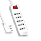 MED - Presa multipla 5 prese Bipasso 10/16A interrutore luminoso cavo 3x1.0mm 1,5m.