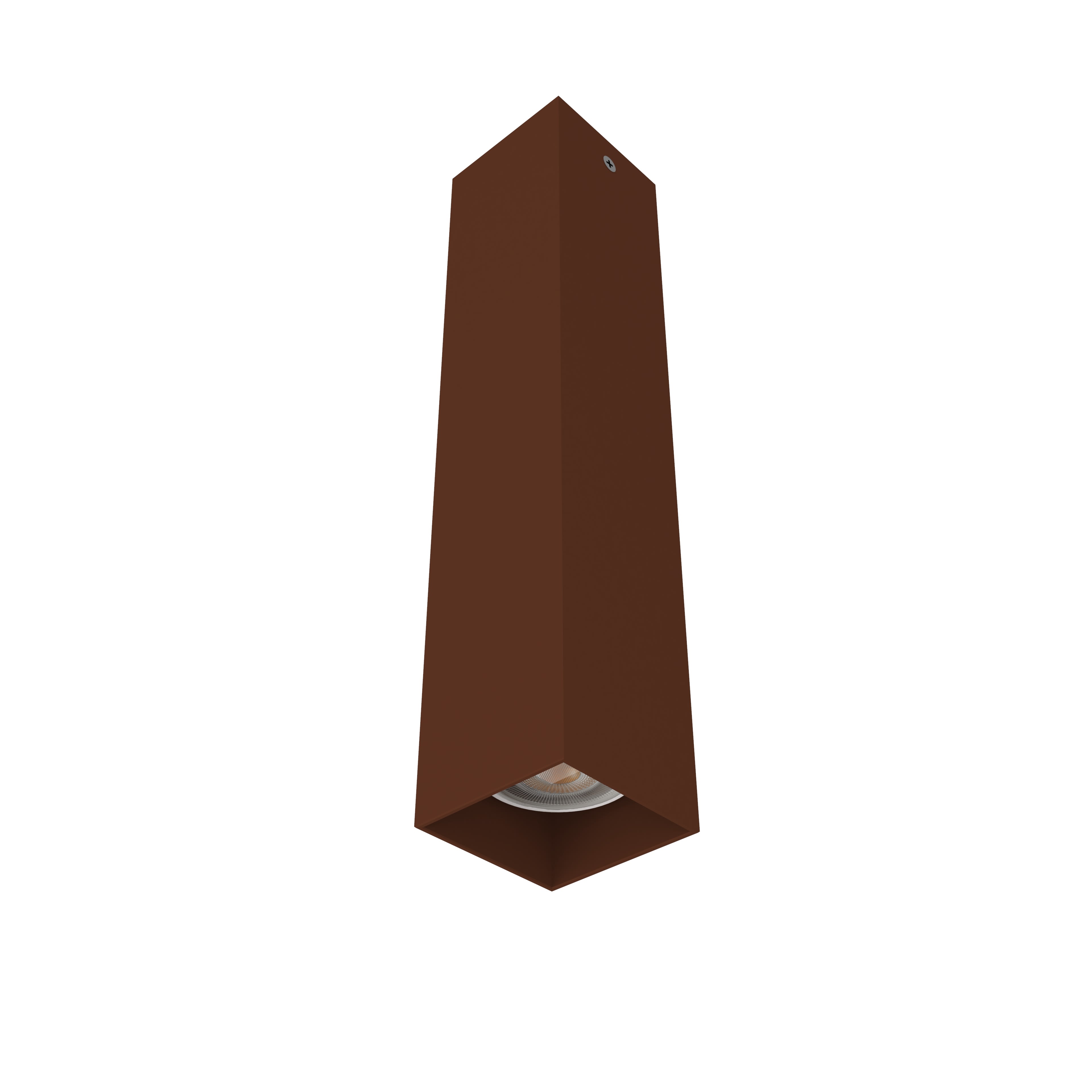 LUMICOM - LUMICOM | CUBE Plafoniera, 1X GU10, max 33W, metallo, marrone corten, H30cm