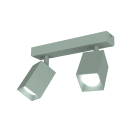 LUMICOM - LUMICOM | BRINCK Plafoniera M, 2X GU10, max 33W, metallo, verde iceberg, L.6cm