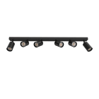 LUMICOM - LUMICOM | FORM plafoniera, 6XGU10, max 33W, metallo, nero lucido, L90cm