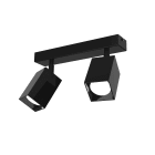 LUMICOM - LUMICOM | BRINCK Plafoniera M, 2X GU10, max 33W, metallo, nero lucido, L.6cm