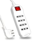 MED - Presa multipla 4 prese Bipasso 10/16A interrutore luminoso cavo 3x1.0mm 1,5m.