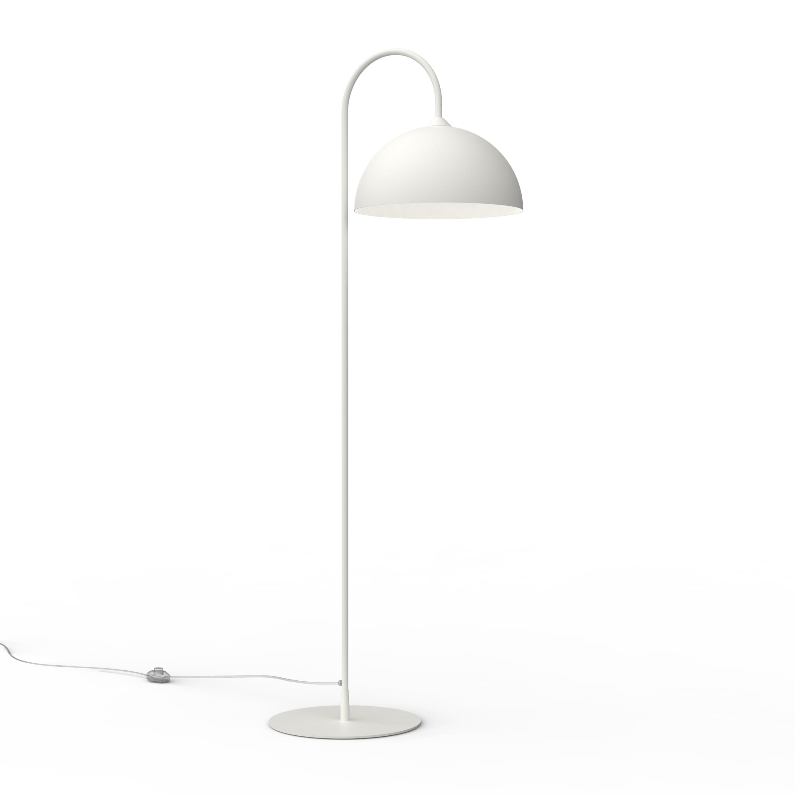 LUMICOM - Cassis Arco Stehlampe, H. 170, matt weiß, Metall 1XE27