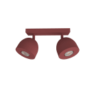 LUMICOM - LUMICOM | CAMPANELLA Plafoniera, 2X GU10, max 33W, metallo, rosso cowhide, D.12cm