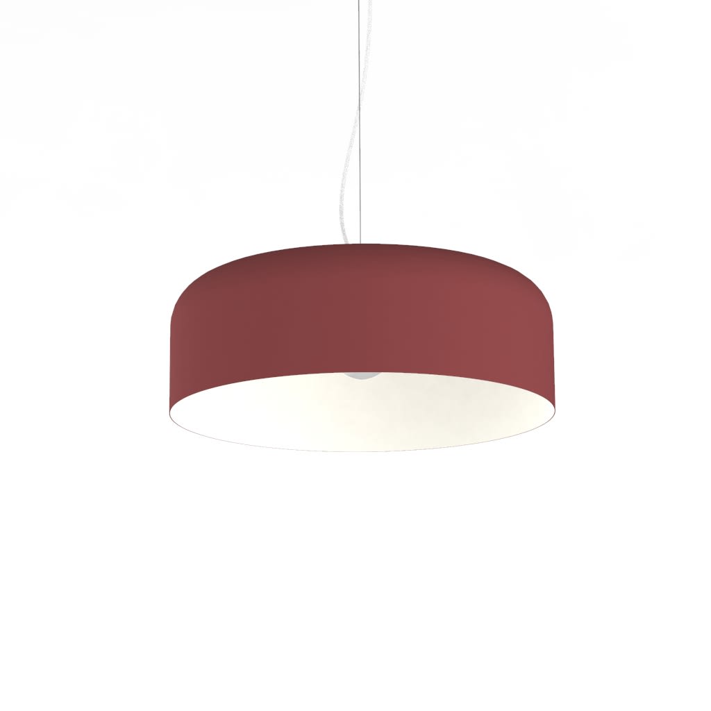 LUMICOM - TUZZI Pendelleuchte ø50 Metall Rindslederrot/Weiß 1xE27