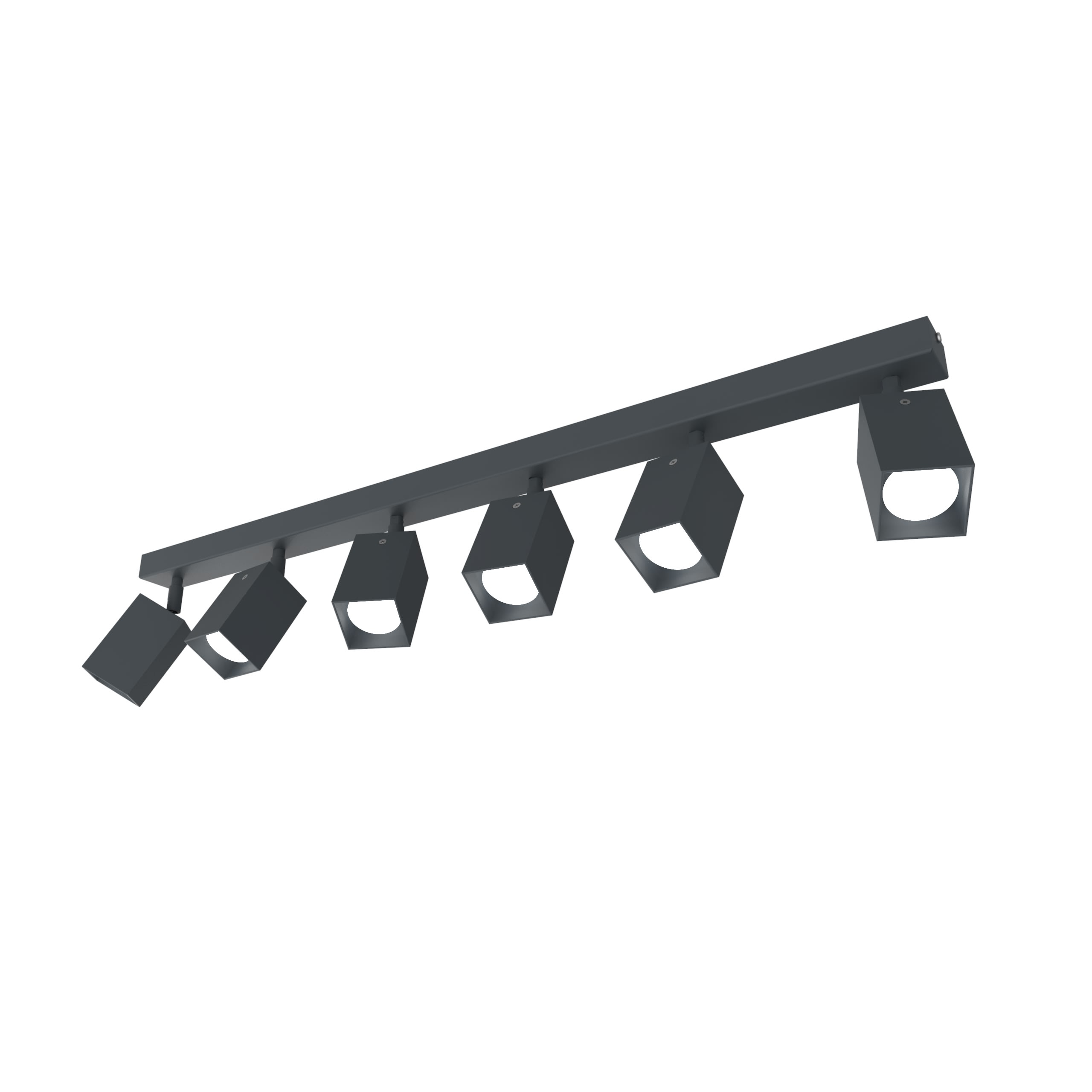 LUMICOM - LUMICOM | BRINCK Plafoniera XL, 6X GU10, max 33W, metallo, antracite, L.6cm