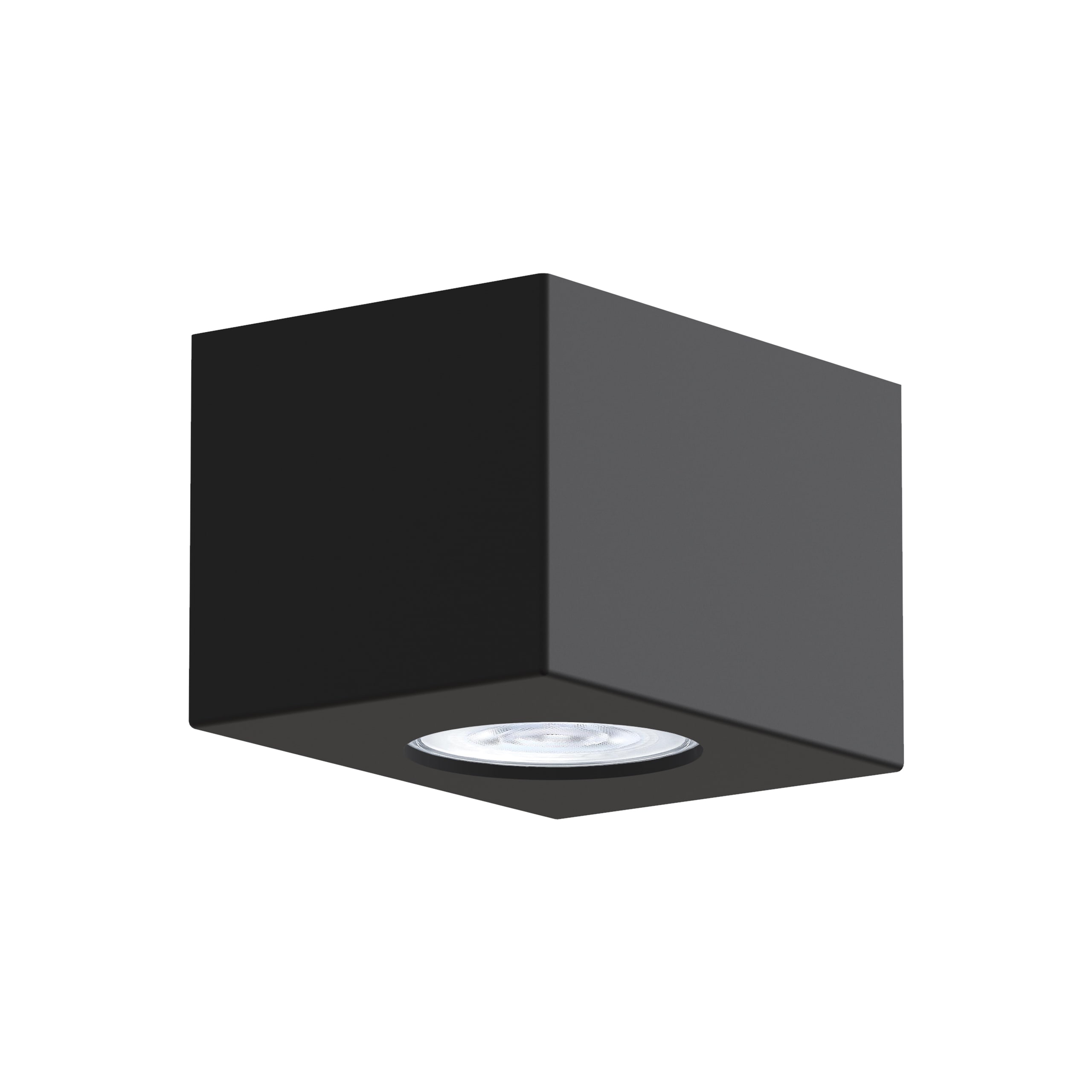 LUMICOM - LUMICOM | MANHATTAN S Plafoniera, 1X GU10, max 33W, metallo, nero opaco, 10x10cm