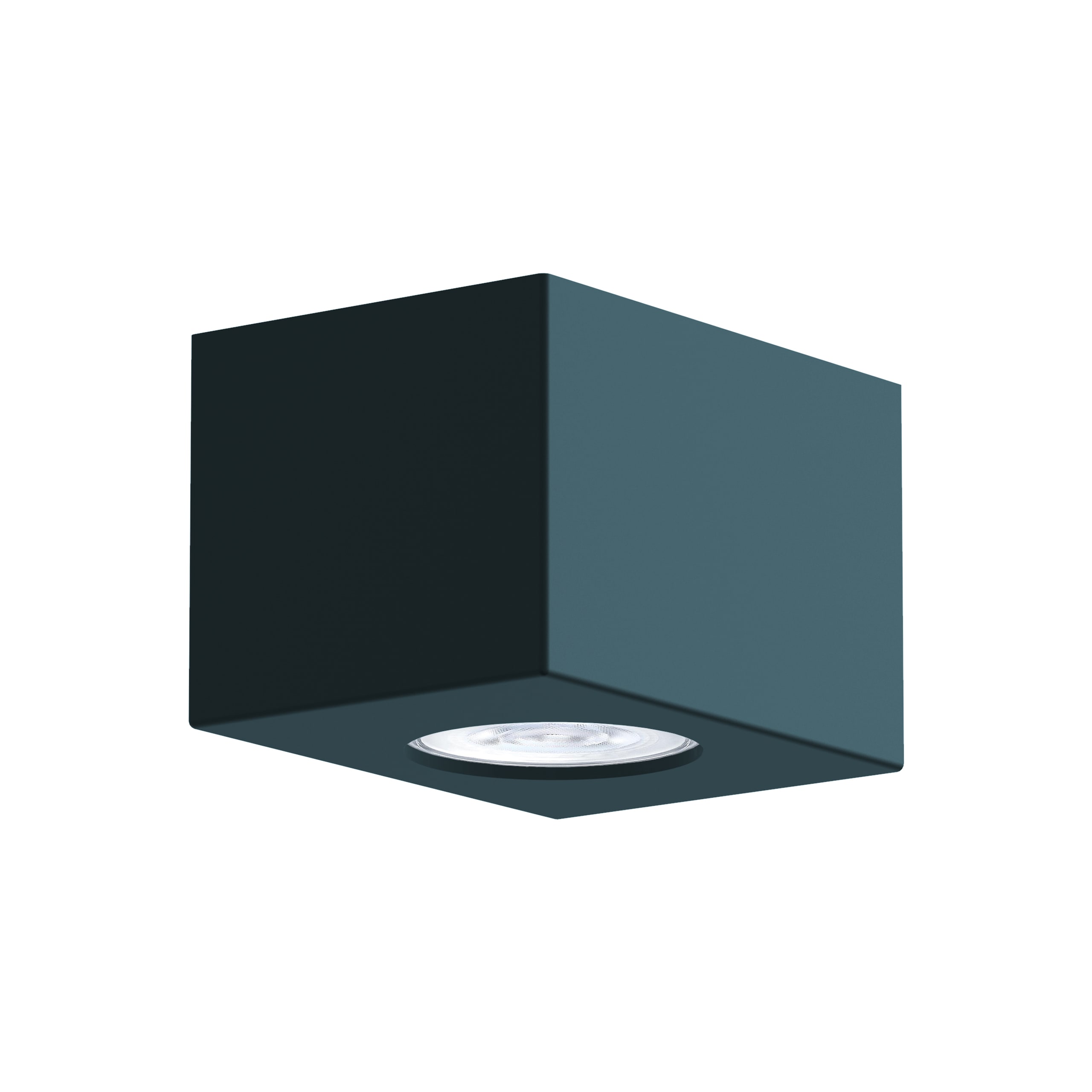 LUMICOM - LUMICOM | MANHATTAN S Plafoniera, 1X GU10, max 33W, metallo, blu mediterraneo, 10x10cm
