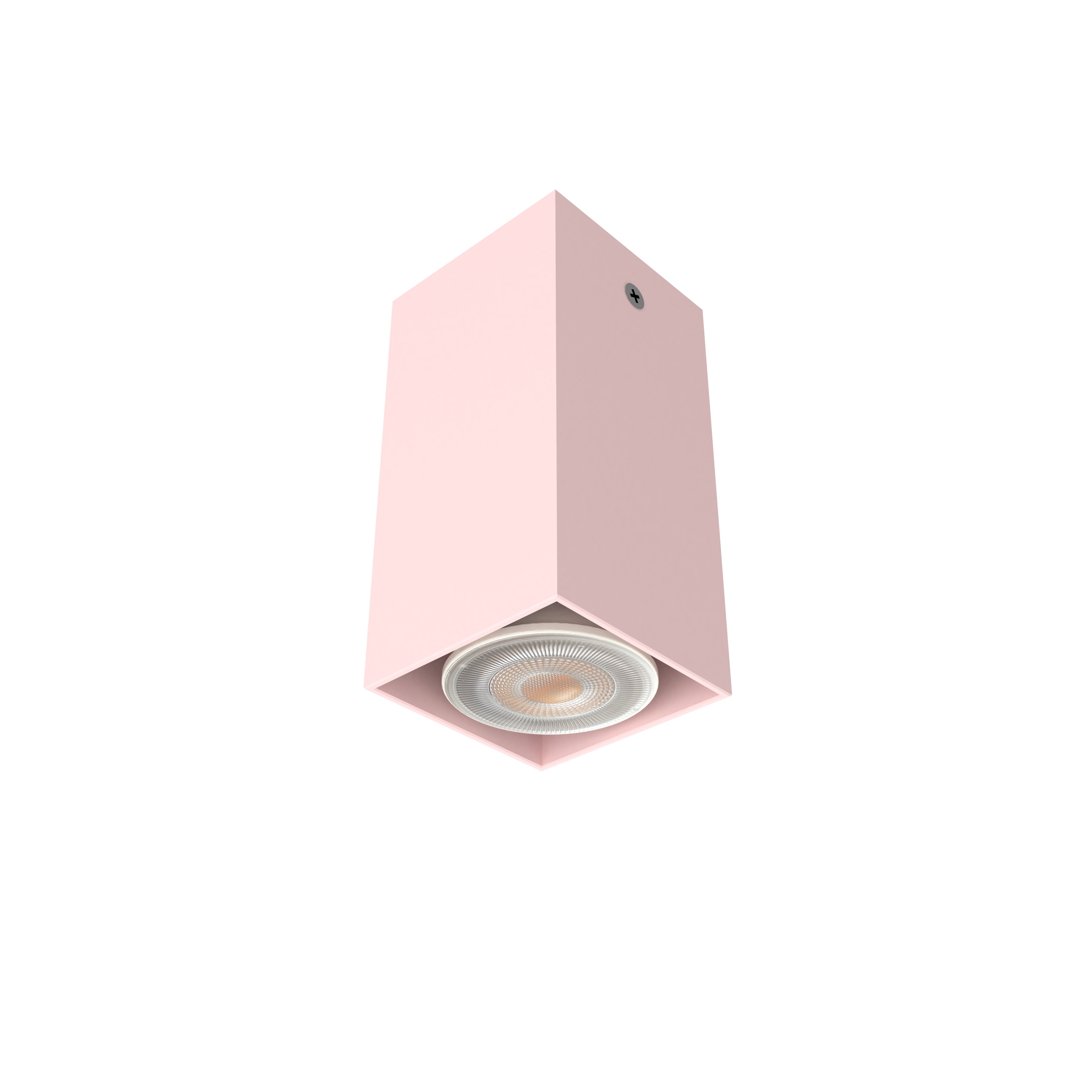 LUMICOM - LUMICOM | CUBE Plafoniera, 1X GU10, max 33W, metallo, rosa, H10cm