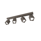 LUMICOM - LUMICOM | BRINCK Plafoniera L, 4X GU10, max 33W, metallo, tortora lucido, L.6cm