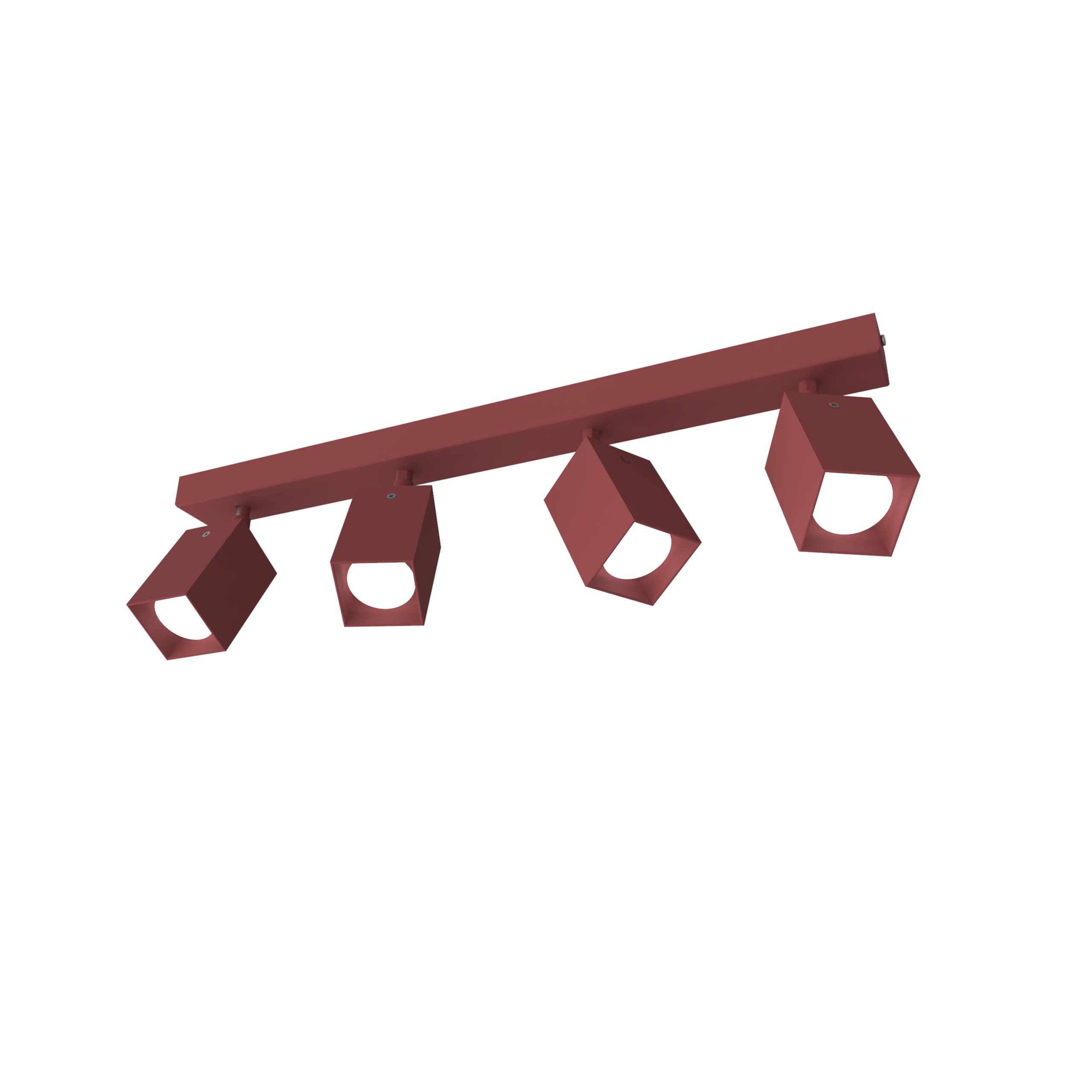LUMICOM - LUMICOM | BRINCK Plafoniera L, 4X GU10, max 33W, metallo, rosso cowhide, L.6cm