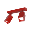 LUMICOM - LUMICOM | BRINCK Plafoniera M, 2X GU10, max 33W, metallo, rosso lucido, L.6cm