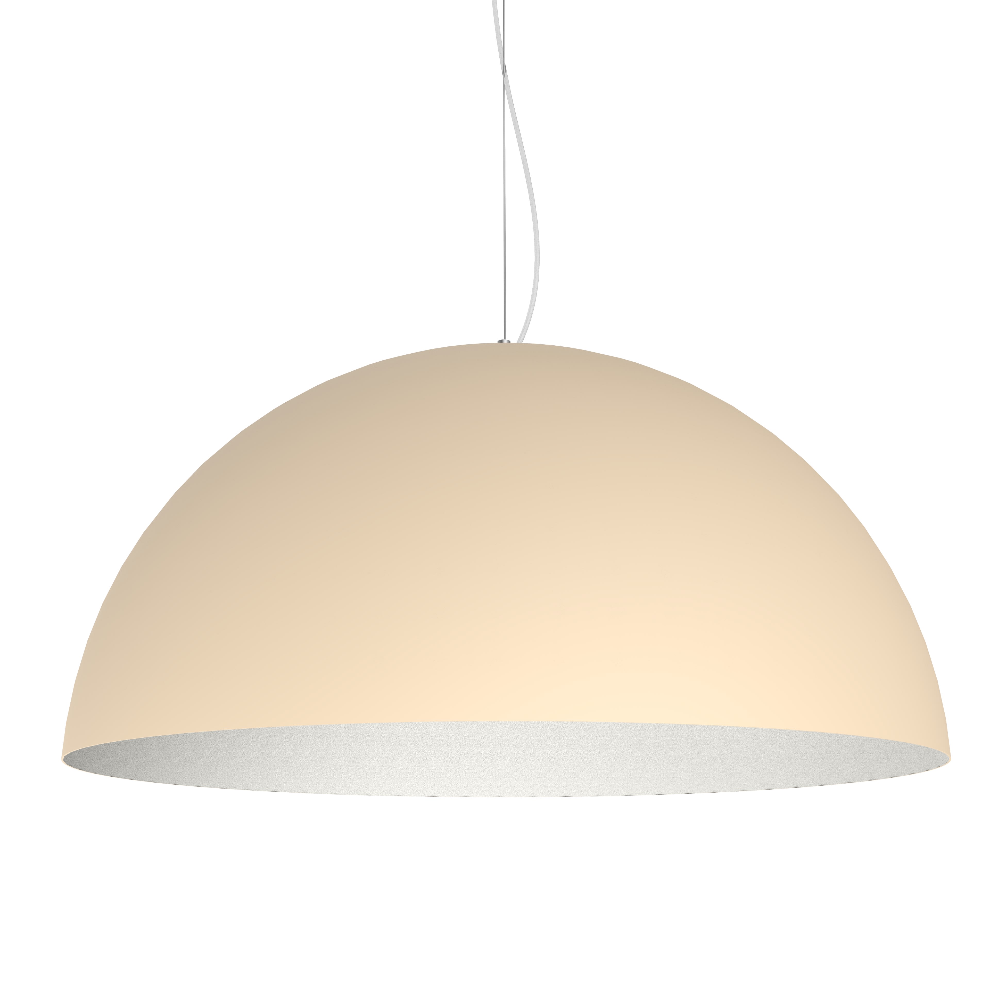 LUMICOM - CASSIS sospensione Ø60 metallo sabbia/bianco 1xE27