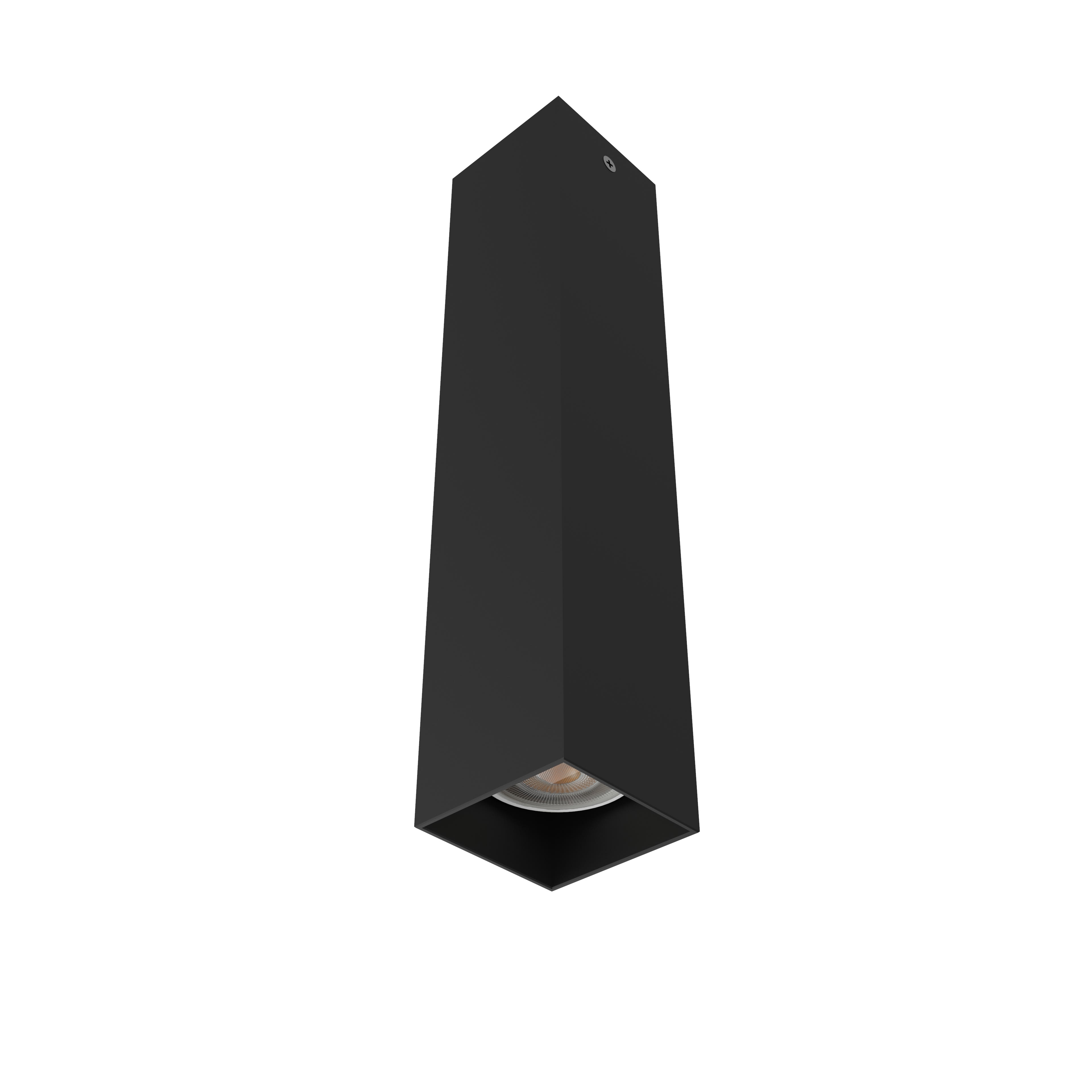 LUMICOM - LUMICOM | CUBE Plafoniera, 1X GU10, max 33W, metallo, nero opaco, H30cm