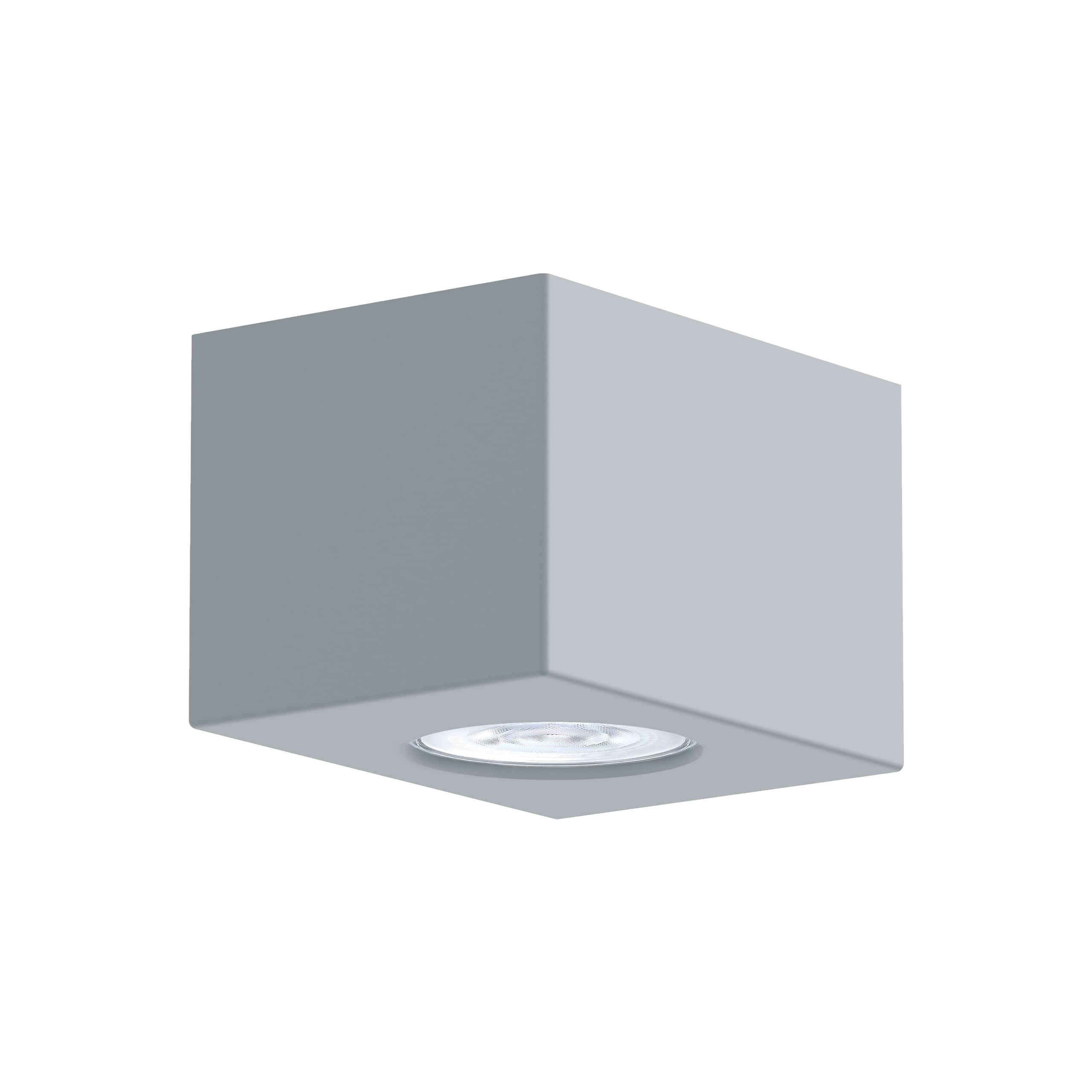 LUMICOM - LUMICOM | MANHATTAN S Plafoniera, 1X GU10, max 33W, metallo, grigio, 10x10cm