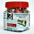 AEV - Connettore F a vite 5mm doppio ORing - barattolo 100pz