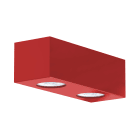 LUMICOM - LUMICOM | MANHATTAN M Plafoniera, 2X GU10, max 33W, metallo, rosso lucido, 25x10cm