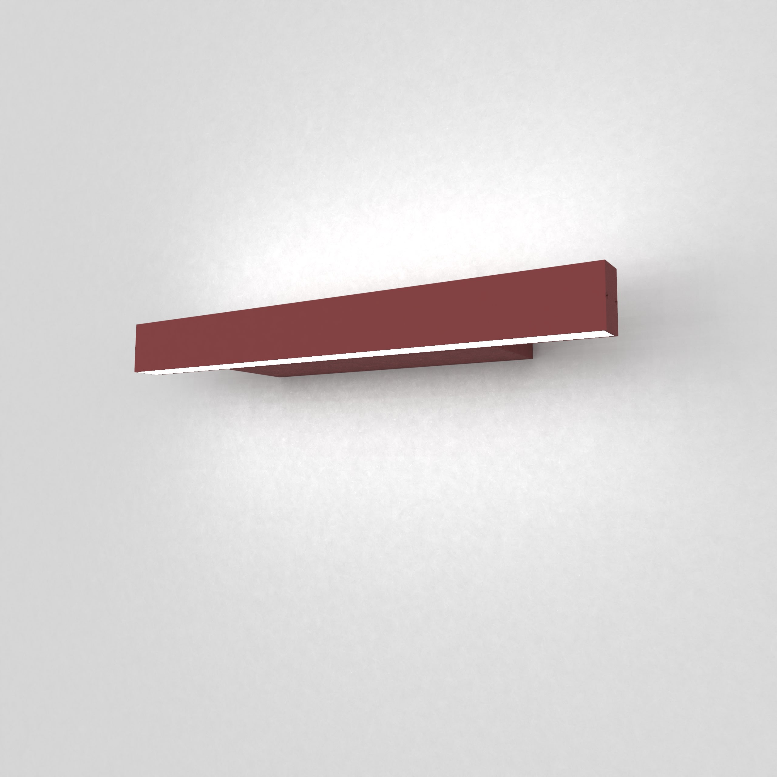 LUMICOM - LUMICOM | RIFT wandleuchte s, STRIP LED, 11W/m, 4000K, metall, rot cowhide, L.30